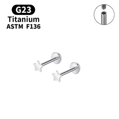Elegant G23 Titanium Stud Earrings for Women - Classic Moon Design