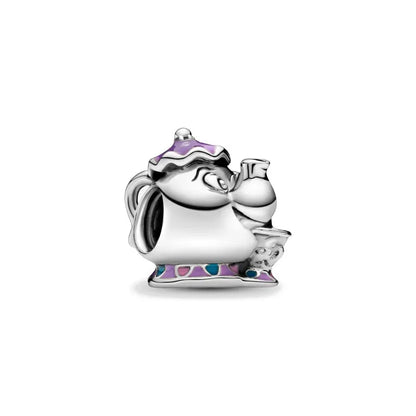 Exquisite 925 Silver Rabbit and Mouse Pendant Beads for DIY European Bracelets with Zircon Accents