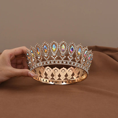 Vintage Crystal Baroque Rhinestone Tiara Bridal Wedding Headdress Hairpiece