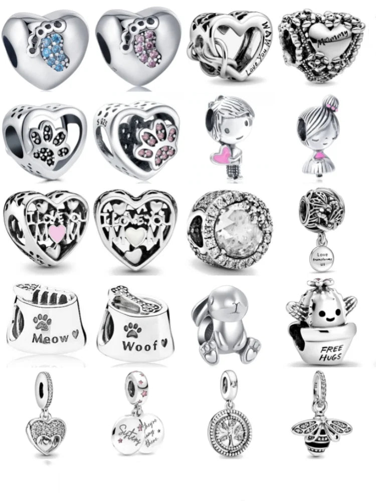 Charming 925 Silver Character Pendant for European Bracelet DIY Jewelry