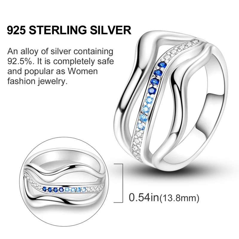 Blue Zircon Ring for Women in 925 Sterling Silver with Sparkling Evil Eye Palm Star Moon Design Fine Wedding Jewelry Gift LKTR272