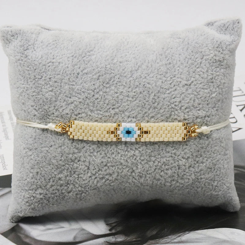ZHONGVI Multicolored Evil Eye Miyuki Bead Bracelet for Women – Trendy Friendship Jewelry