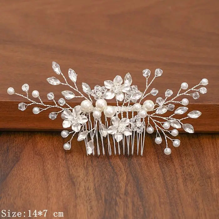 Silver Pearl Rhinestone Bridal Hair Combs - Top-Rated Wedding Hair Accessories for Women Silver 29
