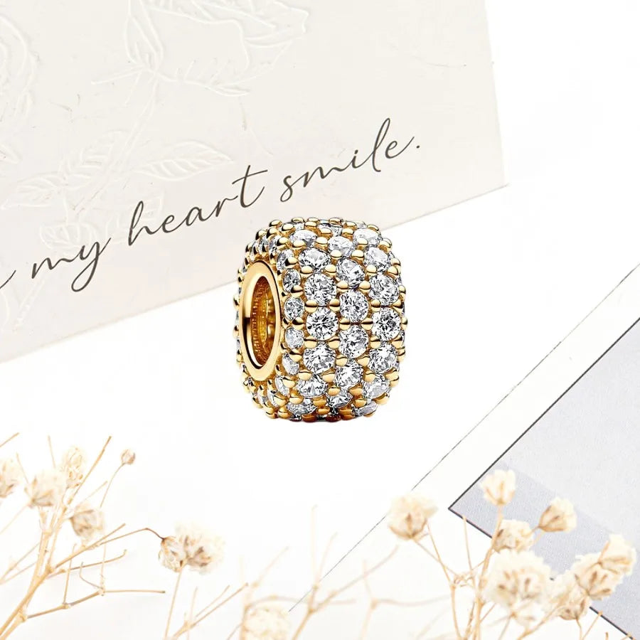 Sparkling Gold Safety Chain Infinity Snake Charm Beads