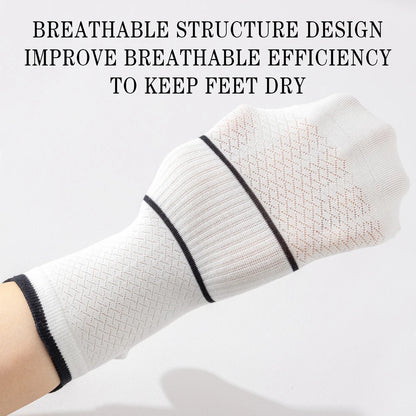 5 Pairs Mens Antibacterial Colorblock Ankle Socks Breathable