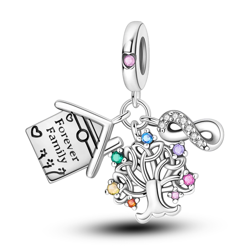 Pink Butterfly Luminous Firefly Dangle Charms 925 Sterling Silver Beads for DIY Jewelry KTC1084