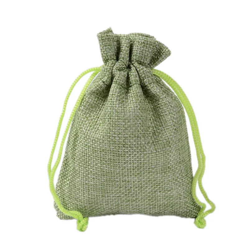 Colorful Cotton Jute Gift Pouches Set of 50 - Customizable Storage Bags for Jewelry and Accessories