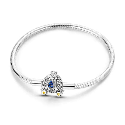 Sterling Silver 925 Star Clover Lotus Flower Snake Chain Bracelet for Women DIY Charm Jewelry Gift