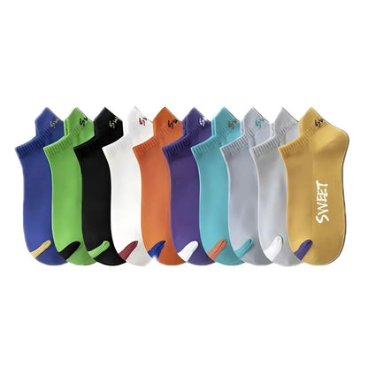 5 Pairs Fashionable Cloth Standard Boat Socks For Men Random color 5 pairs 5g
