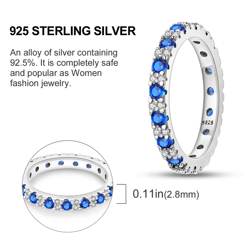 Blue Zircon Evil Eye Palm Star Moon Ring in 925 Sterling Silver for Women - Perfect Wedding and Gift Jewelry LKTR110