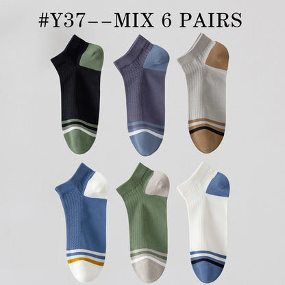 6 Pairs Mens Anti Odor Breathable Ankle Socks Cotton