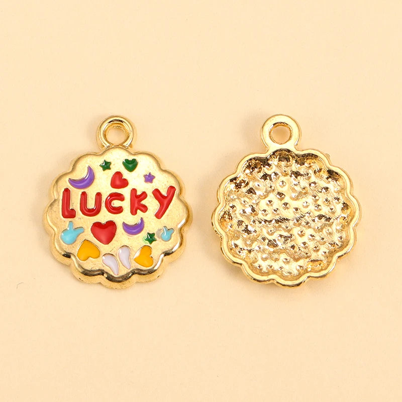 Gold-Plated Enamel Letter Charms Set for DIY Jewelry and Accessories