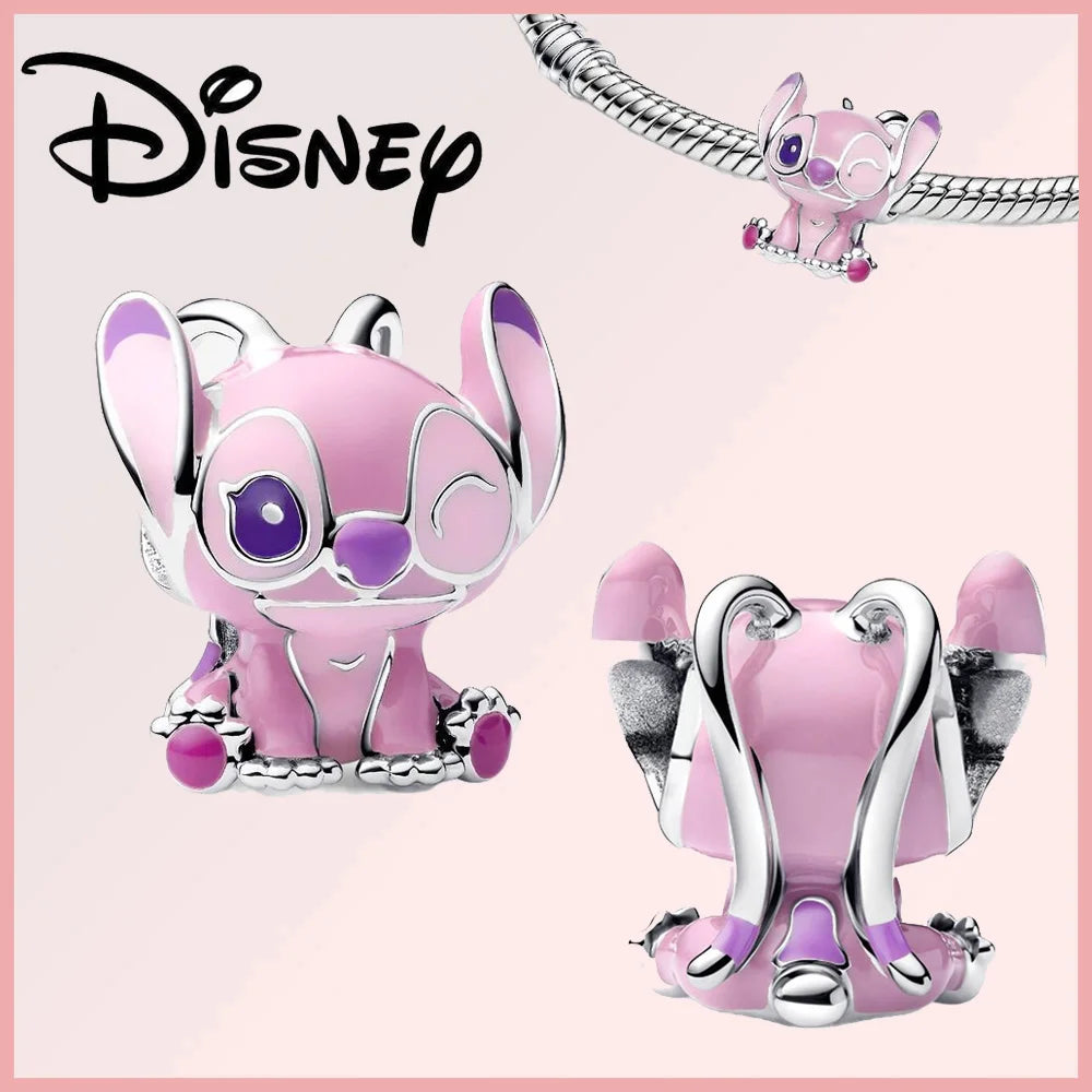 Disney 925 Sterling Silver Stitch Minnie Winnie Dangle