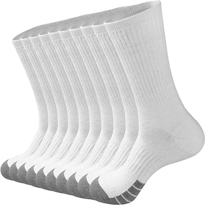 Large Men Cotton Knee High Sports Socks White Bulk