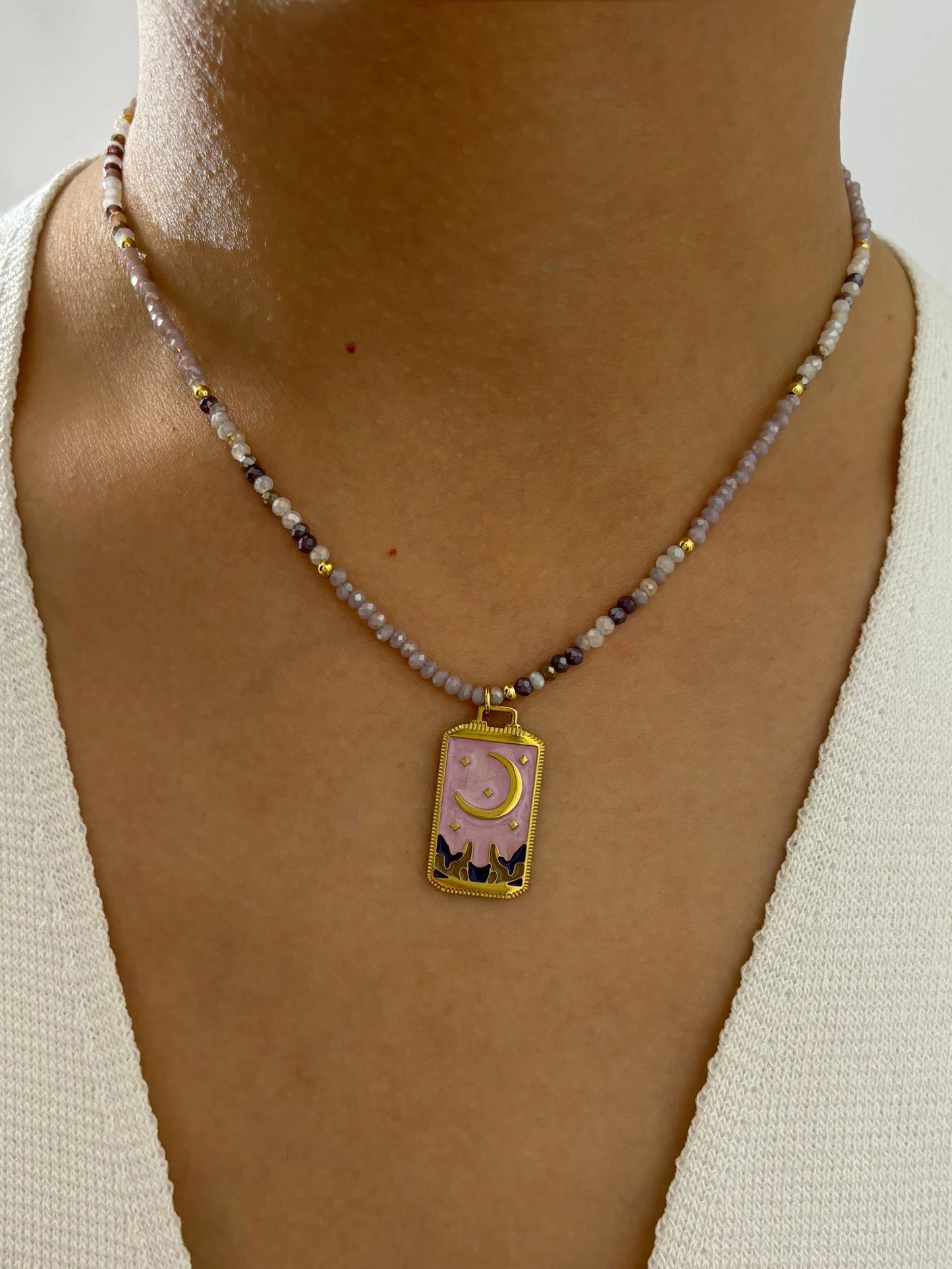 Peri'sBox Bohemian Multi-Color Acrylic Beaded Pendant Necklace for Women