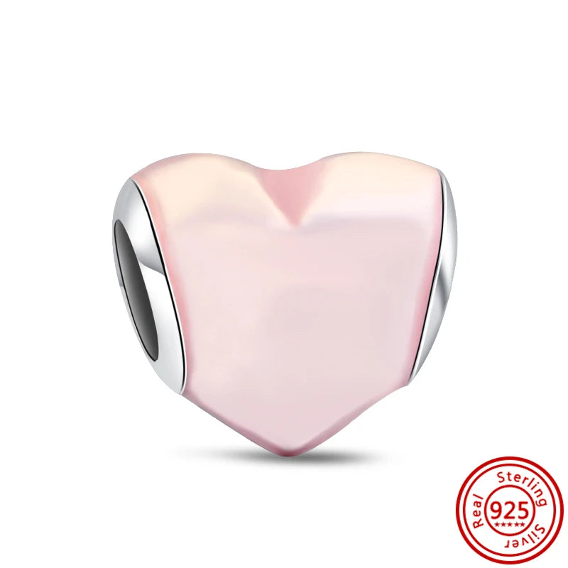 Silver Animal Hearts Infinity Crown Bead Charms Bracelet for Women 925 Sterling Silver Jewelry RS047