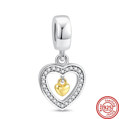 925 Silver Lucky Crown Butterfly Heart Family Tree Beads
