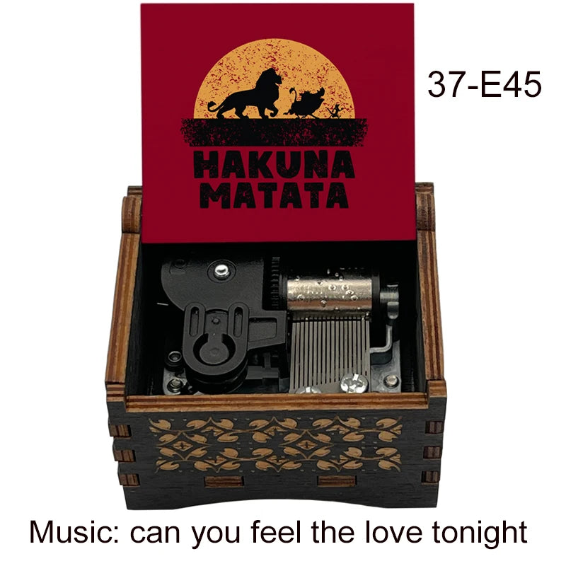 Lion King Wooden Music Box with Can You Feel the Love Tonight Melody for Kids Birthday Party Gift