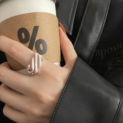 BF Club 925 Sterling Silver Rings for Women Simple Gold Star Fashion Jewelry Rose Gold resizable