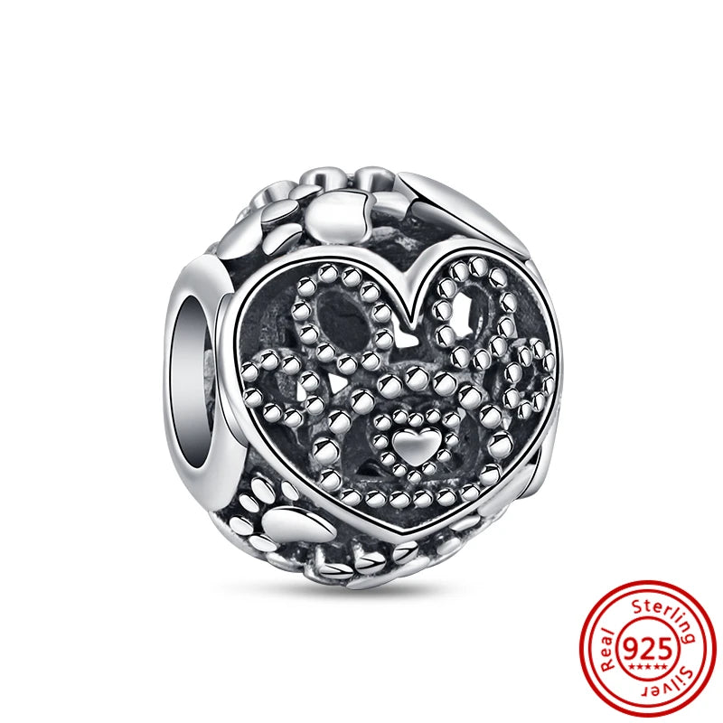 Fit Pantaro 925 Sterling Silver Bracelet with Snowflake Moon Sun Charms and Sparkling Beads H107