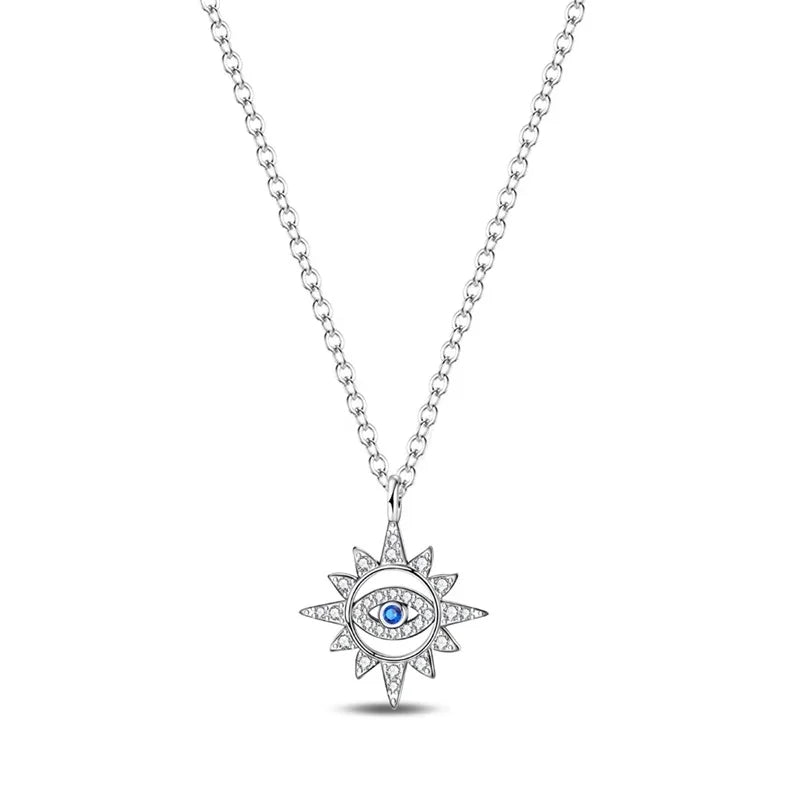 Original 925 Sterling Silver Heart Skull Necklace Ring and Cross Bracelet Set with Zircon Accents for Halloween and Valentine Gifts
