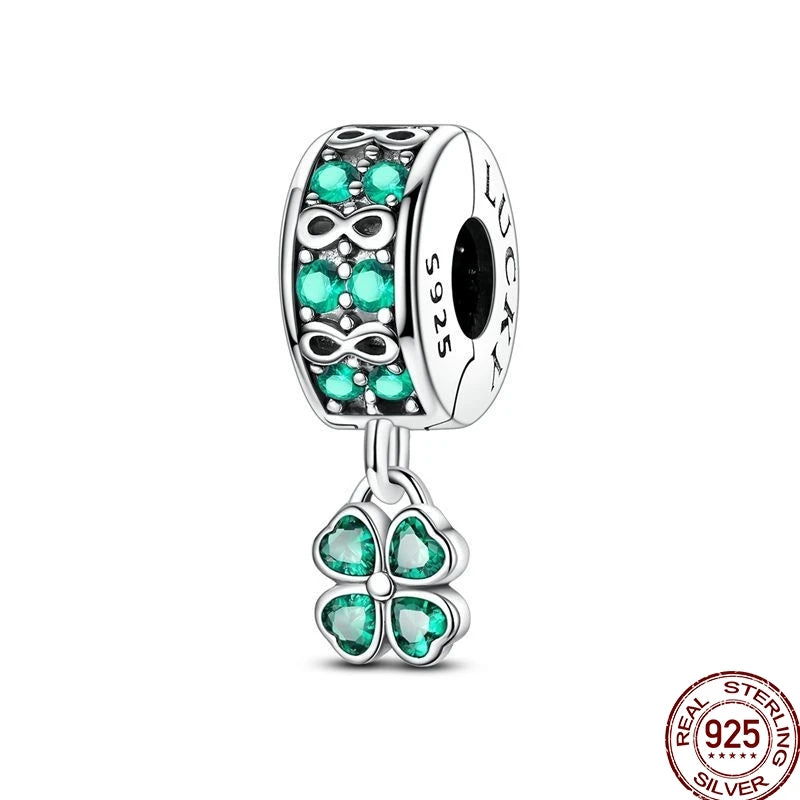 925 Sterling Silver Mom Heart Puzzle Charm Bead Luminous