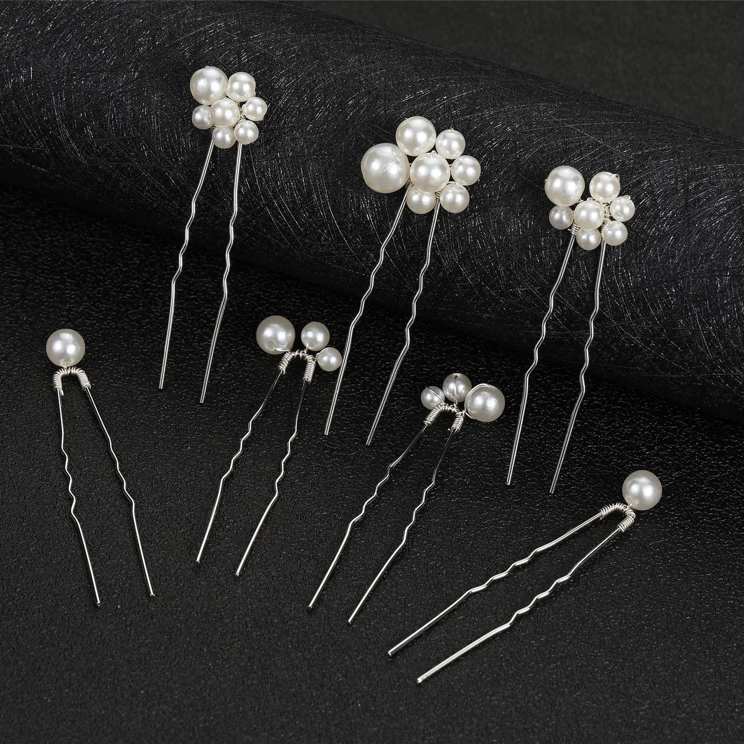 Elegant Pearl Flower Wedding Hairpin Comb Set for Brides