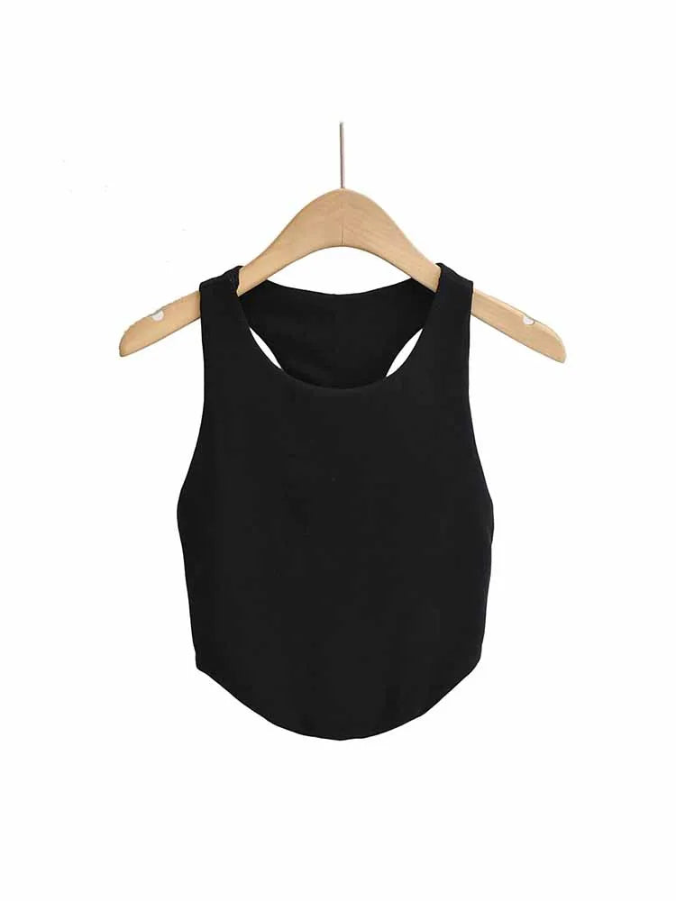 2024 Summer Womens Double Curve Backless Crop Tank Top
