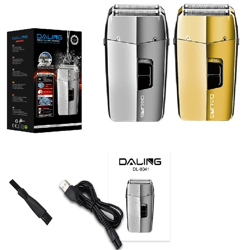 Washable Powerful Electric Shaver For Men With Stainless Steel Blades Wet And Dry Shaving Machine Rechargeable Bald Head And Beard Care