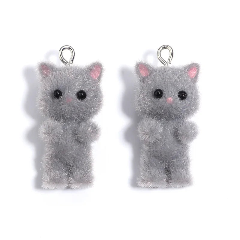Charming Resin Cat Pendant Set for DIY Jewelry Creations