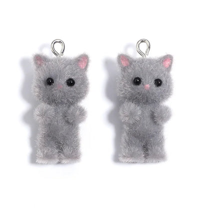 Charming Resin Cat Pendant Set for DIY Jewelry Creations