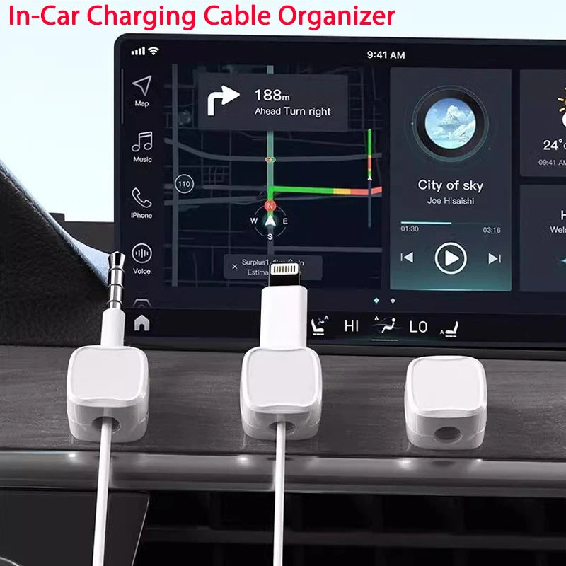 Magnetic Cable Clip With Adhesive Base 7.5mm Slot Wire Holder Cord Organizer For Home Office Desk Management