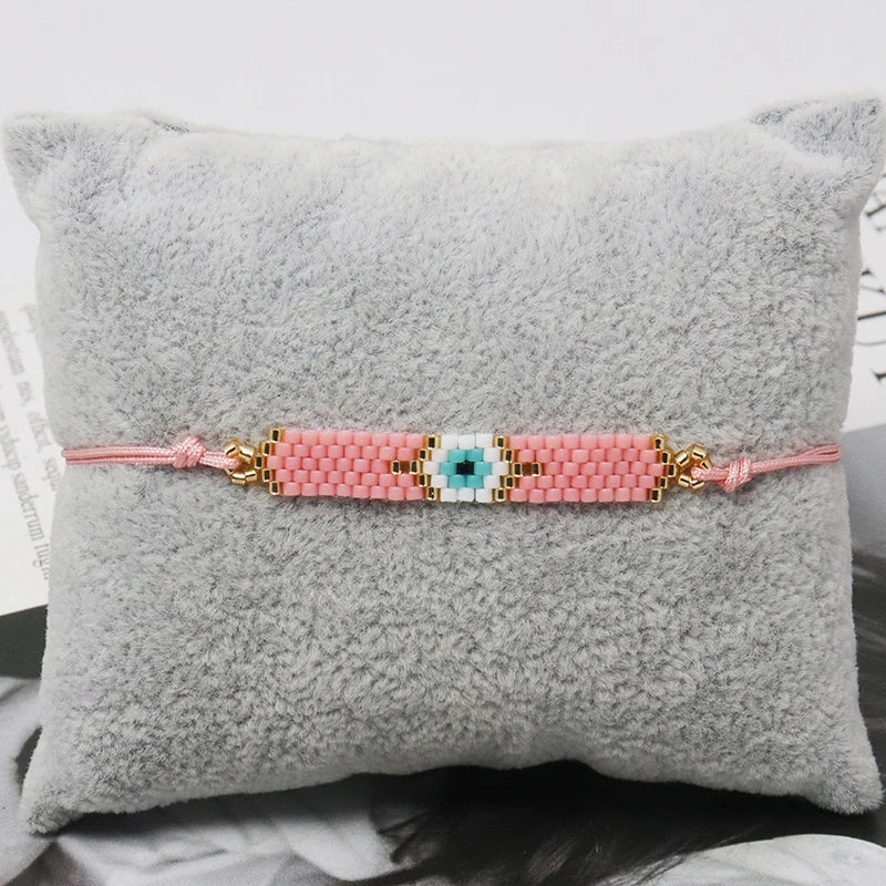 ZHONGVI Multicolored Evil Eye Miyuki Bead Bracelet for Women – Trendy Friendship Jewelry