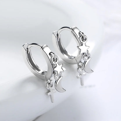 Elegant 925 Sterling Silver Zircon Stud Earrings for Women's Wedding and Engagement