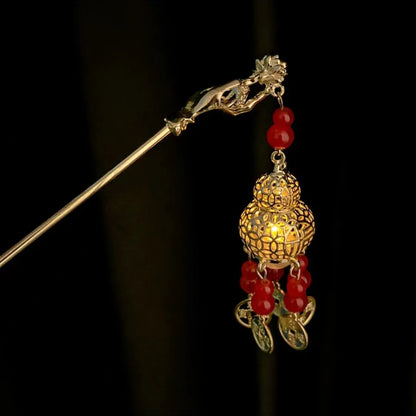 Chinese Style Tassel Hair Clip for Women with Handmade Floral Design
