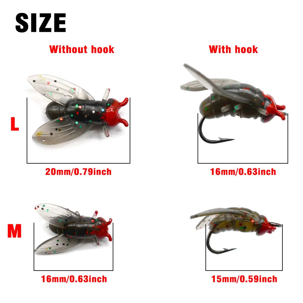 15PCS/Box Bionic Fly Fishing Bait For Salmon Trout Gear