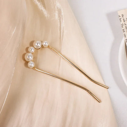 Elegant Pearl U Shaped Hairpins for Bridal Hairstyles