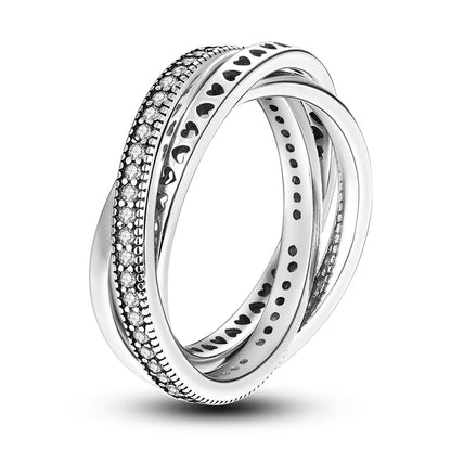 Silver Plated Luxury Stackable Ring with Infinite Flower Daisy Design for Women Engagement and Wedding Parties AKTR006