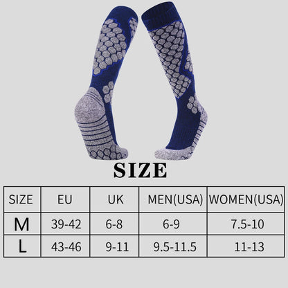 Men Cotton Ski Socks Thick Terry Knee High Warm Outdoor