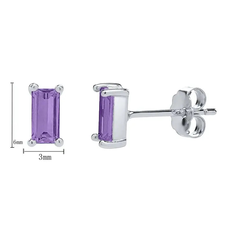 925 Sterling Silver Tiny Stud Earrings Colorful Crystal Luxury Jewelry LN0175-8