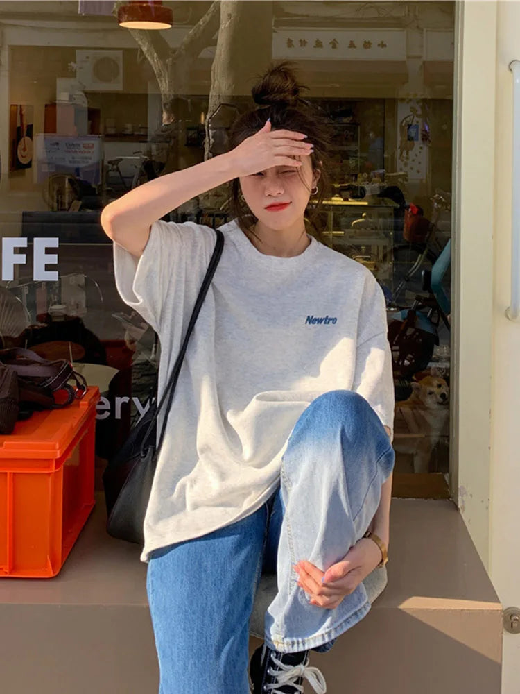 Dozw Harajuku Loose T Shirt Women Summer Fashion Letter Tee
