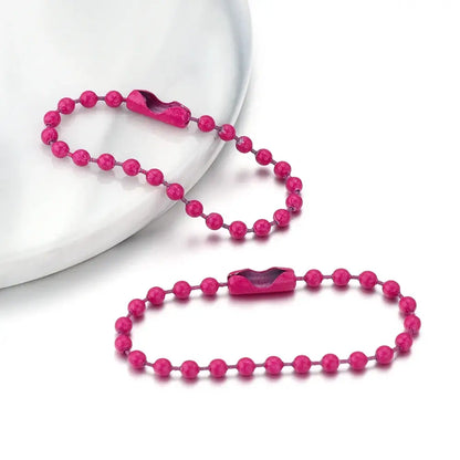 100Pcs Lot 10Cm Iron Colorful Ball Bead Chain for DIY Jewelry Making hot pink 12cm