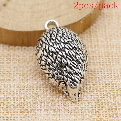 Vintage 3D Hedgehog Charms for DIY Jewelry Making and Gifts