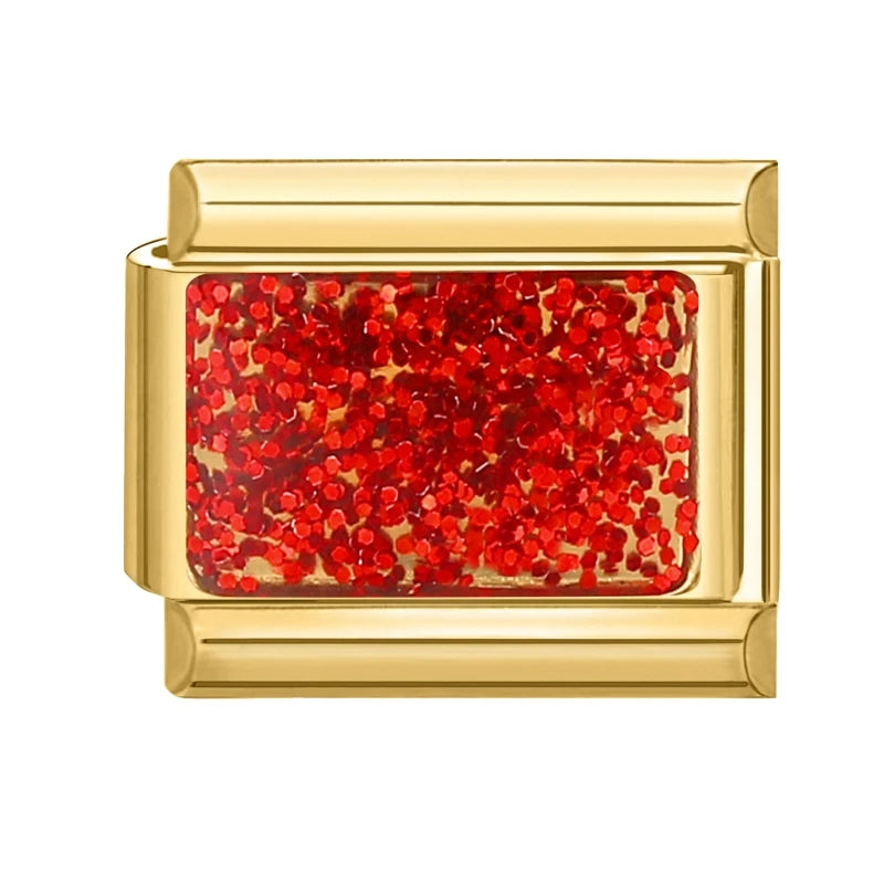 Golden Charm Italian Links for DIY Stainless Steel Bracelet Making
