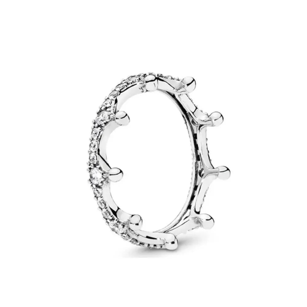 Timeless 2024 Silver Heart Charm Rings for Women with Zircon Stone P2303