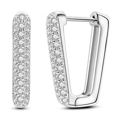 Luxury Colorful 925 Sterling Silver Hoop Earrings with Zircon Heart and Apple Pendants Birthday Gift for Women