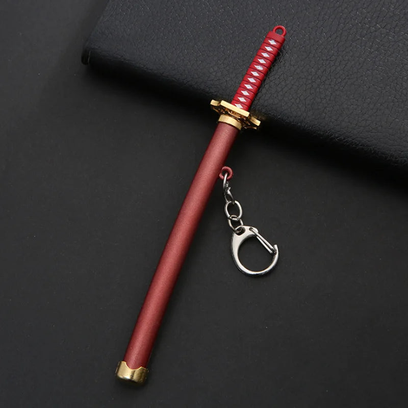 Mini Roronoa Zoro Sword Keychain for One Piece Fans red