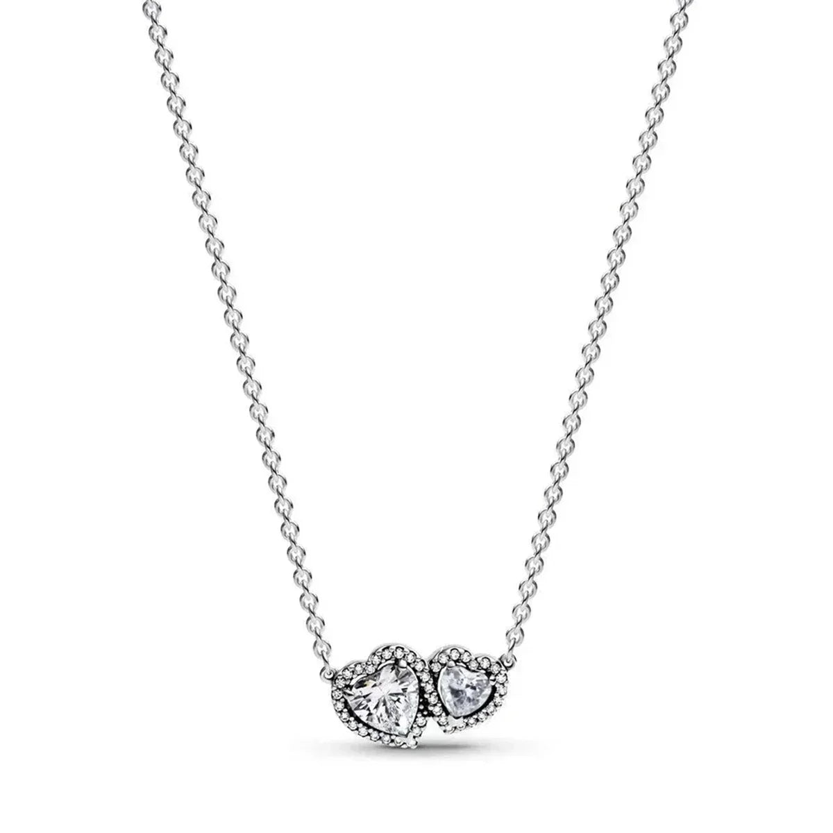 925 Sterling Silver Heart Jewelry Set With Colorful Zircon Sparkling Ring Earrings and Necklace for Women Gift