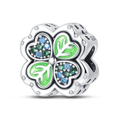 Green Monstera Leaf Charm 925 Sterling Silver Dangle Bracelet Jewelry for Women BFC299