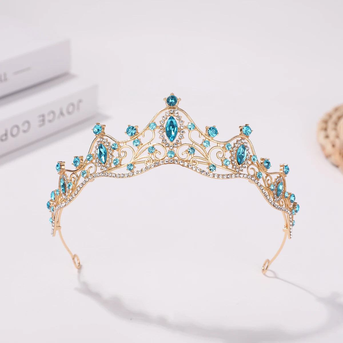 Princess Sparkle Tiara - Wedding Hair Accessory for Girls SKY BLUE Size fits all